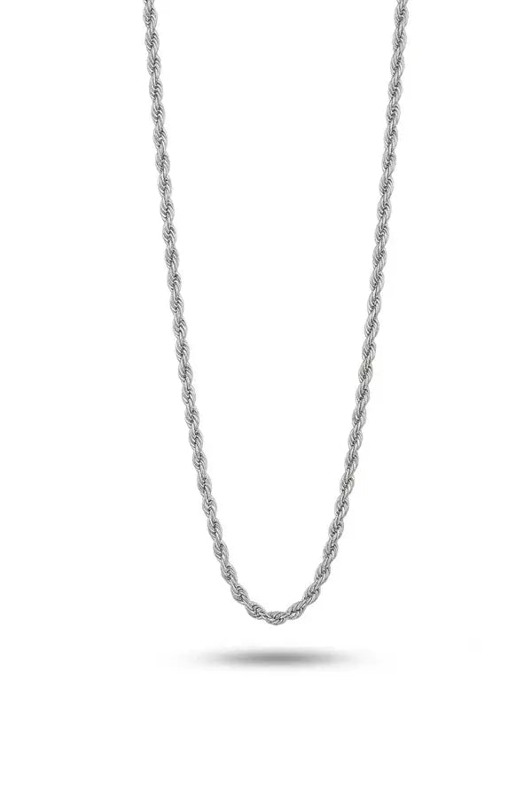 Minimalist Silver-Tone Rope Chain
