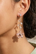 Elegant Multi-Color Stone Gold Dangler Earrings