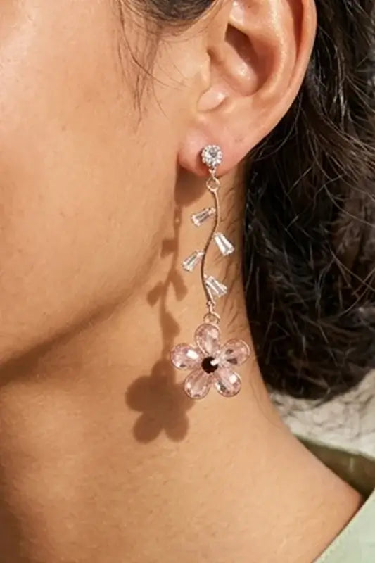 Elegant Multi-Color Stone Gold Dangler Earrings