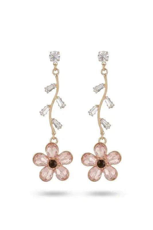 Elegant Multi-Color Stone Gold Dangler Earrings