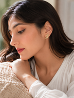 Gold Leaf Stud Earrings