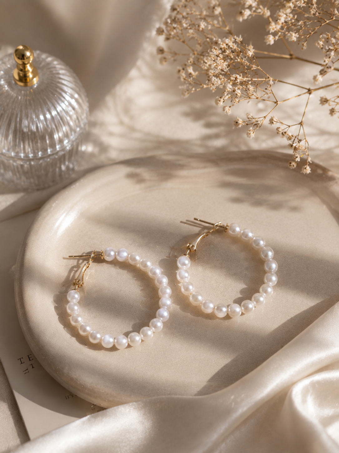 Classic Pearl Hoop Earrings