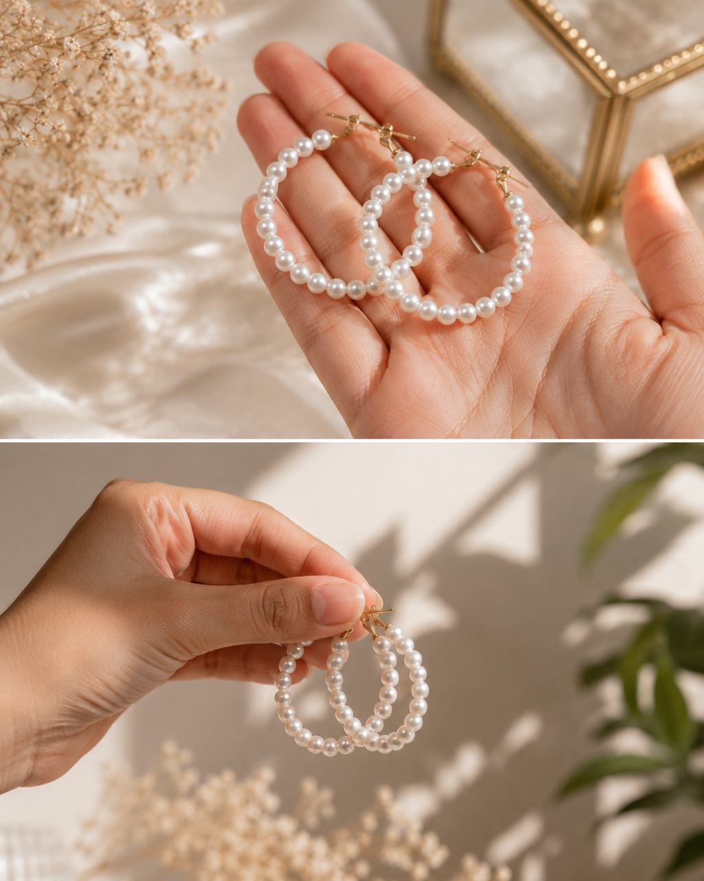 Classic Pearl Hoop Earrings