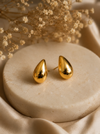 Gold Teardrop Stud Earrings