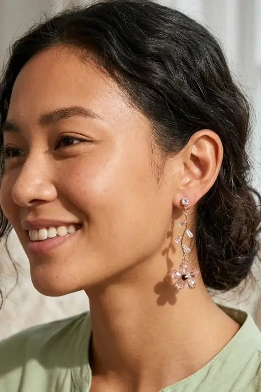 Elegant Multi-Color Stone Gold Dangler Earrings
