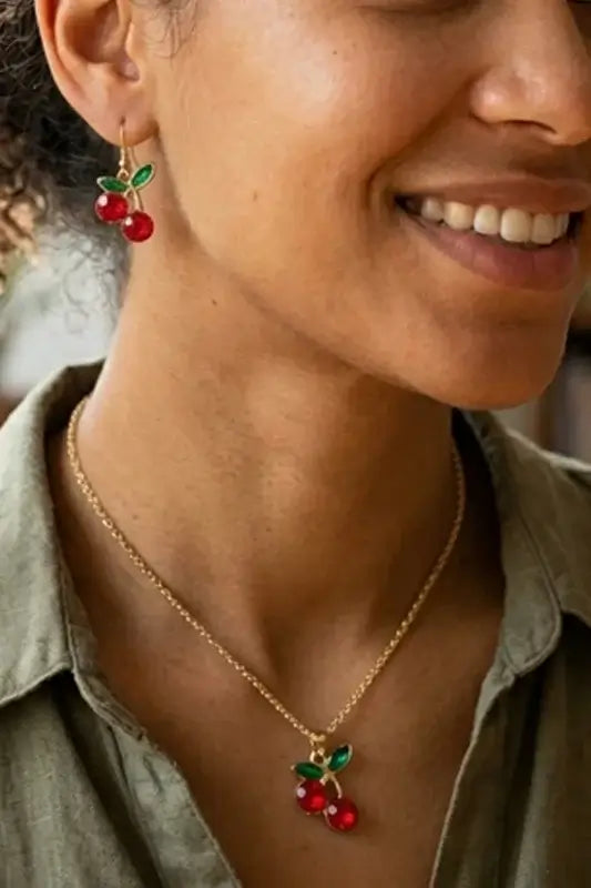 Chic Pearl Drop Gold-Tone Earrings + Necklace