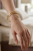 Sleek Metallic Gold Daily Wear Bangles - Set of 2