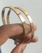 Sleek Metallic Gold Daily Wear Bangles - Set of 2