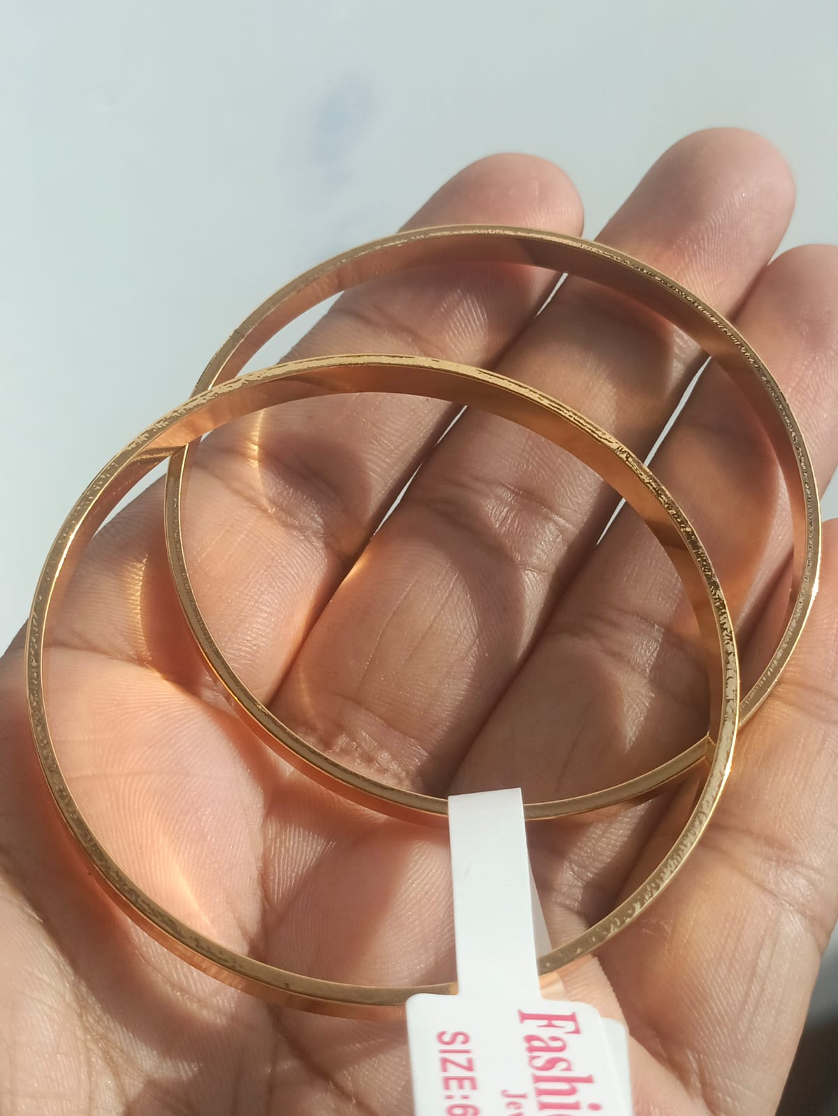 Sleek Metallic Gold Daily Wear Bangles - Set of 2