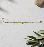 Dainty Heart Charm Gold Bracelet with Beaded Detail