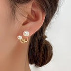 Pearl Gold Loop Earrings