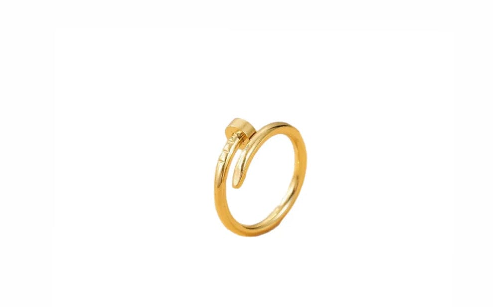 Minimalist Gold-Tone Nail Ring (Professional & Simple)