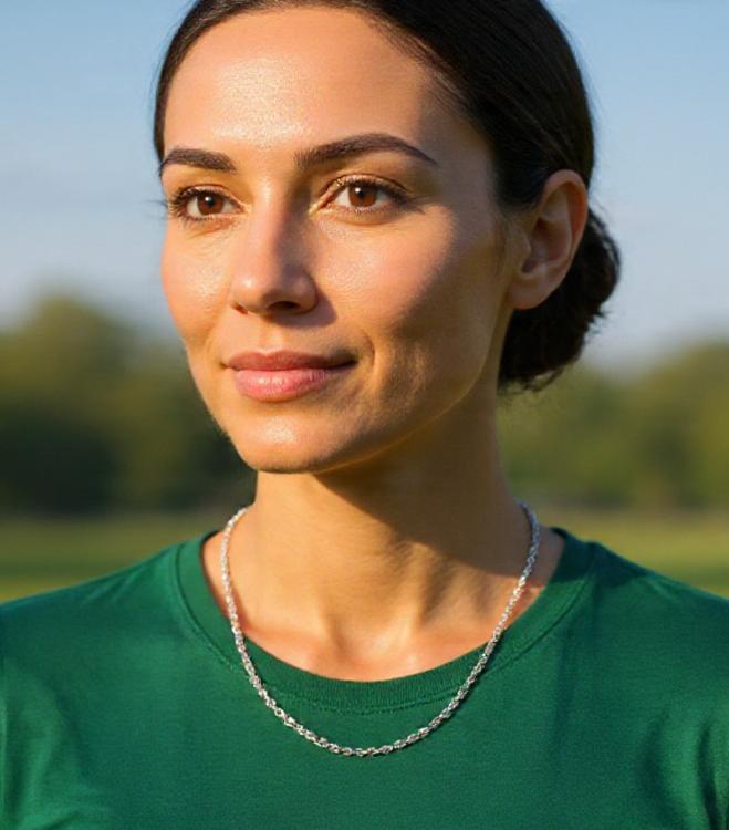 Minimalist Silver-Tone Rope Chain