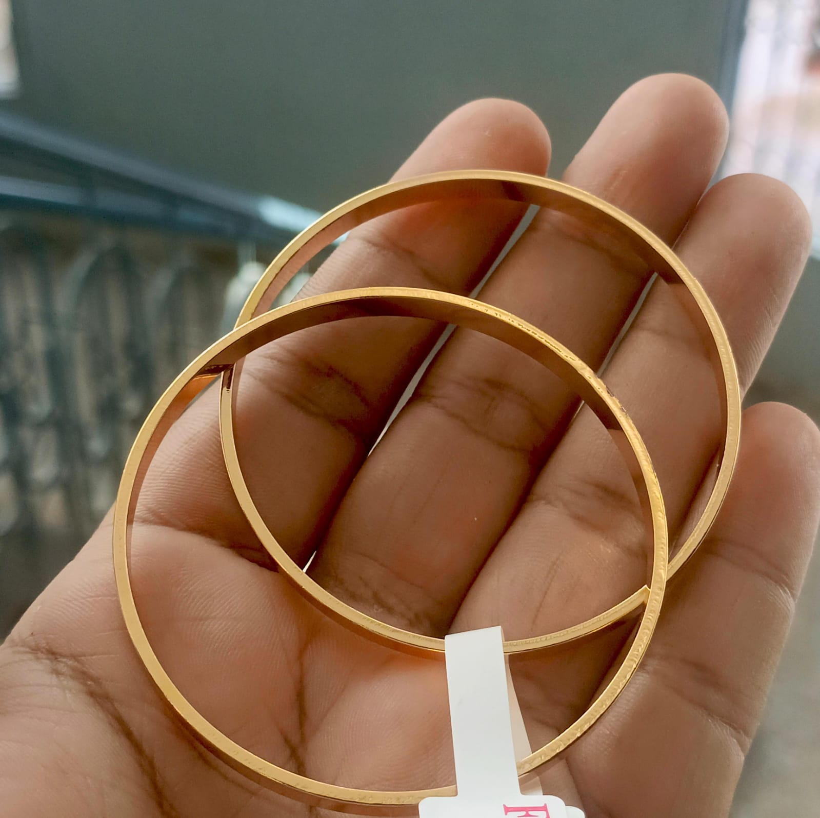 Sleek Metallic Gold Daily Wear Bangles - Set of 2