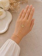Gold Heart Hand Chain Bracelet