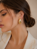 Gold Teardrop Stud Earrings