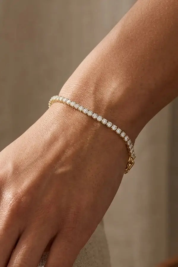 Radiant Gold-Tone Tennis Chain